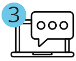 Laptop with chat bubble icon
